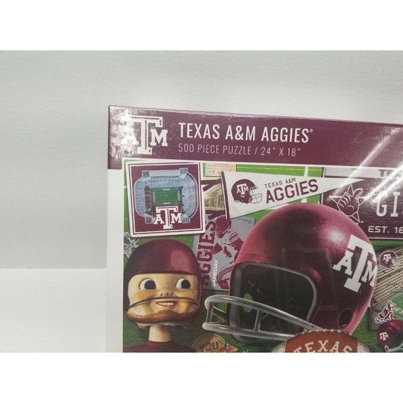 Texas A&M Aggies 500 Piece Puzzle 24"x18" Gig'Em Stadium Helmet Football A4 - Picture 3 of 9